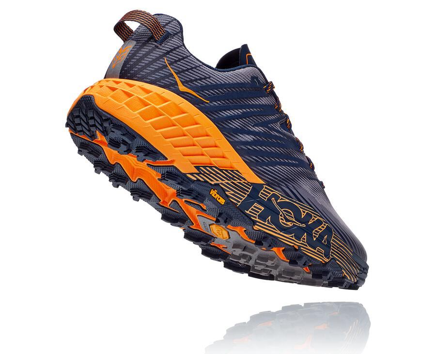 Tenis Trail Hoka One One Masculino Azuis/Laranja - Speedgoat 4 - 984-WCBERZ